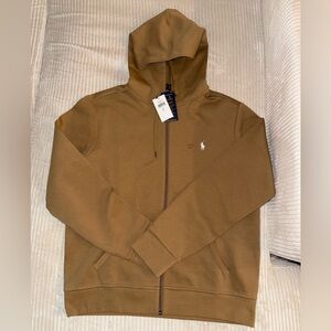 Polo Ralph Lauren Men's Tan Double-Knit Full-Zip Hoodie Jacket